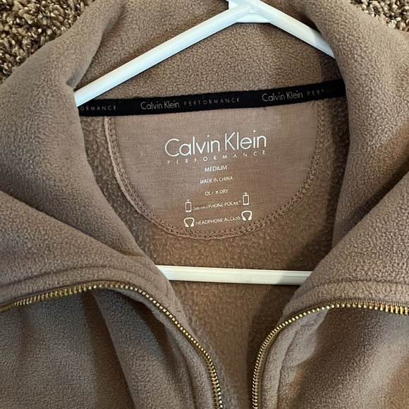 Women's Calvin Klein tan zip up jacket - Picture 2 of 2
